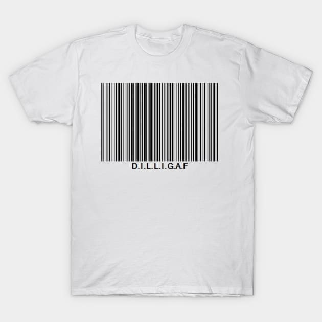 d.i.l.l.i.g.a.f barcode T-Shirt by bywhacky